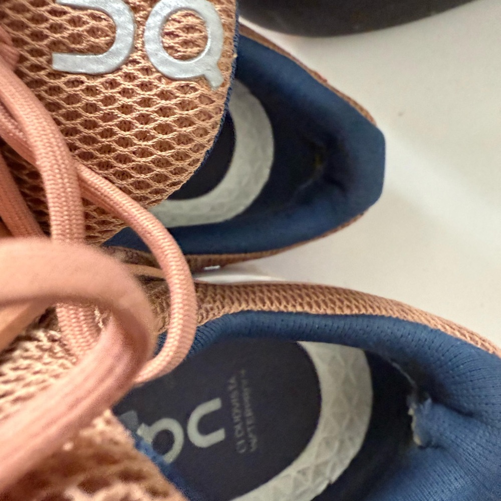 On Running Men's Athletic Shoes in Coral and White - Picture 6 of 8